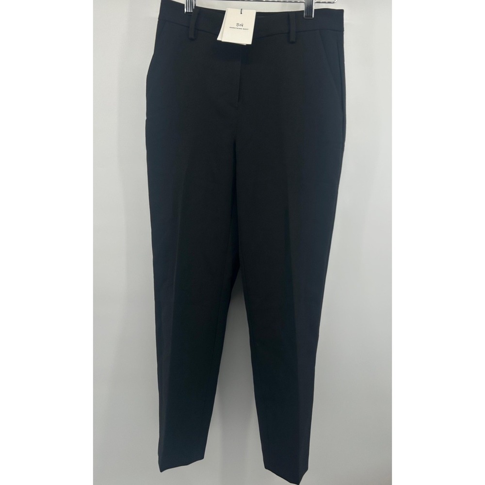 Something Navy Womens Dress Career Pants Black High Rise Rayon Blend Sz 0 New